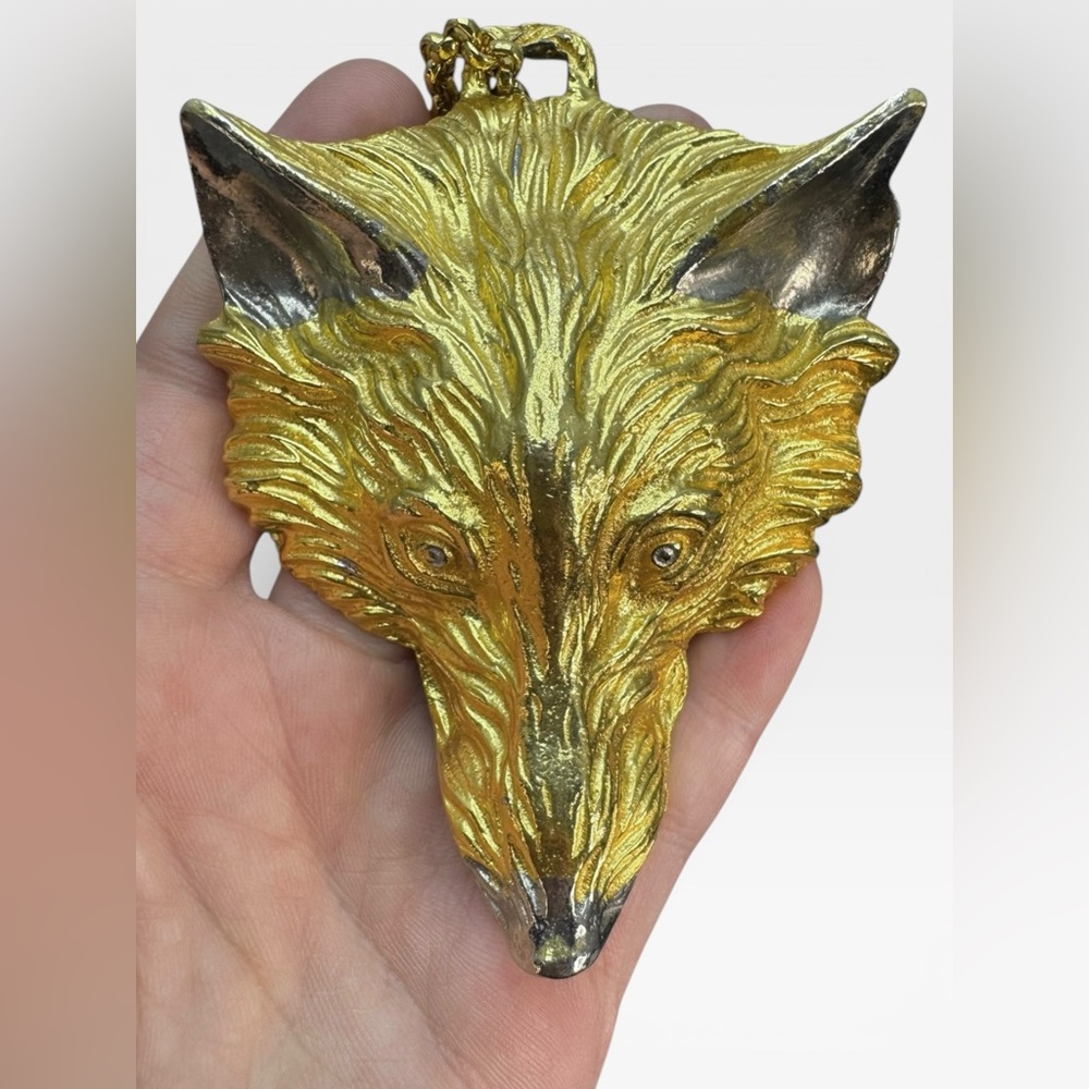 HARRY ROSENFELD Rare Vintage Figural WOLF Head Pendant Necklace - Picture 10 of 12